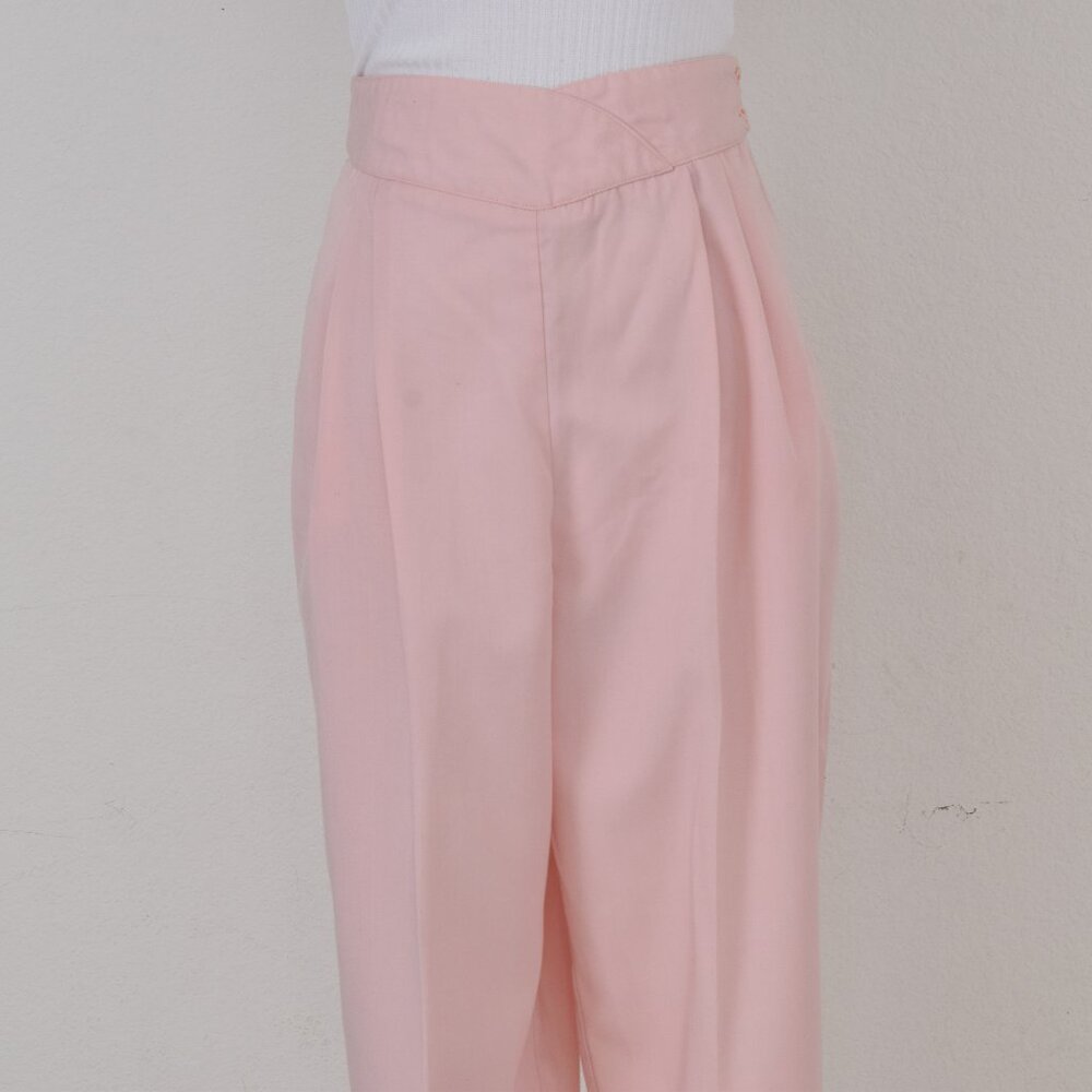Vintage 90s Pink Pleated Trousers | 30 waist